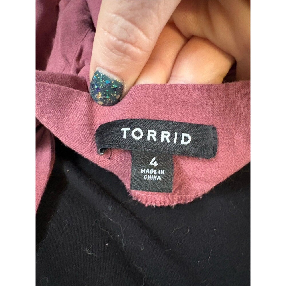 Torrid size 4 pink mauve mini challis skirt overalls - Picture 3 of 6